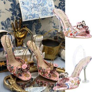 🆕 GIANNI BINI 🧿 NWOB Maddie Printed Rodeo Martini Heel Sandals, Pink - Sz 8.5